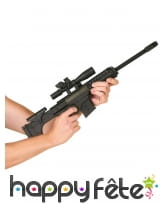 Fausse Mitraillette noire unie de 50cm, sonore, image 1