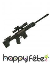 Fausse Mitraillette noire unie de 50cm, sonore