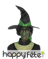 Faux nez vert de sorcière en latex