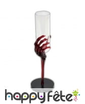 Flûte pied main squelette rouge