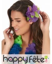 Fleur violette sur barrette à cheveux, image 1