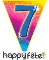 Guirlande 7 ans de 5m, fanions triangulaires, image 2