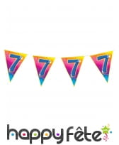Guirlande 7 ans de 5m, fanions triangulaires