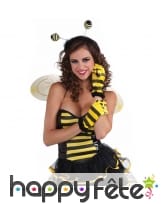 Gants abeille à rayures noires et jaunes