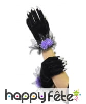 Gants avec ongles argentés et roses