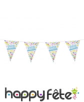 Guirlande à triangles joyeux anniversaire, 6 m