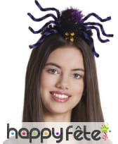 Grosse araignée violette sur serre-tête