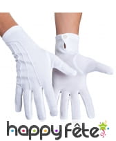 Gants blancs avec pression, pour homme