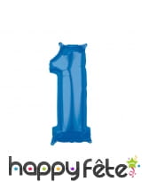 Grand ballon chiffre bleu, 43 x 66 cm, image 2