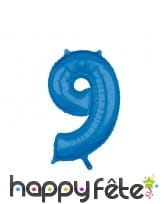 Grand ballon chiffre bleu, 43 x 66 cm, image 10