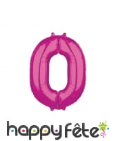 Grand ballon chiffre fuchsia, 43 x 66 cm, image 1