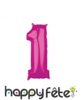 Grand ballon chiffre fuchsia, 43 x 66 cm, image 2