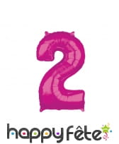 Grand ballon chiffre fuchsia, 43 x 66 cm, image 3