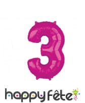 Grand ballon chiffre fuchsia, 43 x 66 cm, image 4
