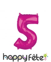 Grand ballon chiffre fuchsia, 43 x 66 cm, image 6