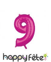 Grand ballon chiffre fuchsia, 43 x 66 cm, image 10