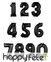 Grand ballon chiffre noir, 43 x 66 cm