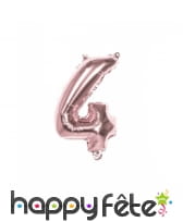Grand ballon chiffre rose métallisé de 36 cm, image 5