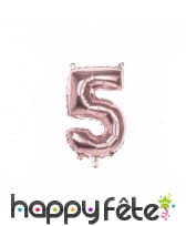 Grand ballon chiffre rose métallisé de 36 cm, image 6