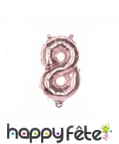Grand ballon chiffre rose métallisé de 36 cm, image 9