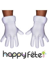 Gants blancs de Mario pour adulte