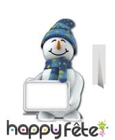 Grand bonhomme de neige plat avec tableau
