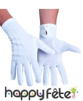 Gants blancs en coton avec bouton pression