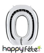 Grand ballon en forme de chiffre métallisé, image 1
