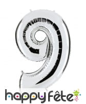 Grand ballon en forme de chiffre métallisé, image 10