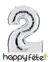 Grand ballon en forme de chiffre métallisé, image 3