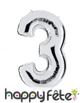 Grand ballon en forme de chiffre métallisé, image 4