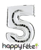 Grand ballon en forme de chiffre métallisé, image 6