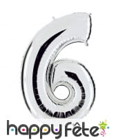 Grand ballon en forme de chiffre métallisé, image 7