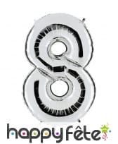 Grand ballon en forme de chiffre métallisé, image 9