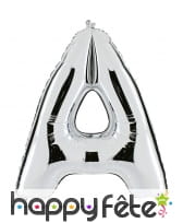 Grand ballon en forme de lettre argentée, image 1