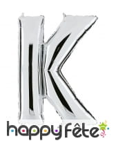 Grand ballon en forme de lettre argentée, image 11