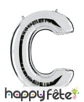 Grand ballon en forme de lettre argentée, image 3