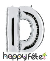 Grand ballon en forme de lettre argentée, image 4