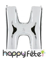 Grand ballon en forme de lettre argentée, image 8