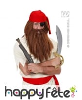 Grosses barbe et perruque chatain de pirate