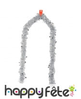 Guirlande chenille argentée de 9cm sur 2m