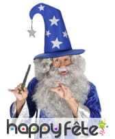 Grand chapeau pointu bleu de magicien