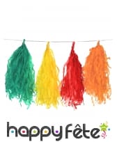 Guirlande de 16 pompons colorés, 180cm, image 1