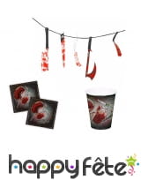 Guirlande d'armes ensanglantées de 170cm