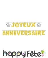 Guirlande de ballons joyeux anniversaire alu, 6m, image 2