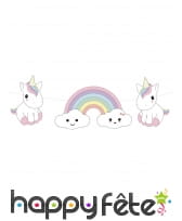 Guirlande de bébé licorne et son arc-en-ciel, 3.5m