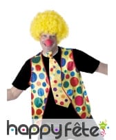 Gilet de clown à pois colorés pour adulte
