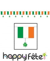 Guirlande de drapeaux irlandais et trèfles 3,7m