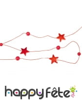 Guirlande d'étoiles rouges métalisée de 180cm