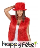 Gilet de fourrure rouge, image 1